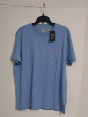 Polo by Ralph Lauren Light Blue Short Sleeve Crewneck Tee with Orange Pony